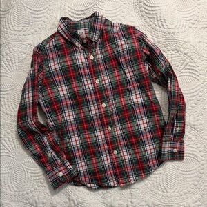 GAP Kids Plaid Button Down Shirt in Red and Green
